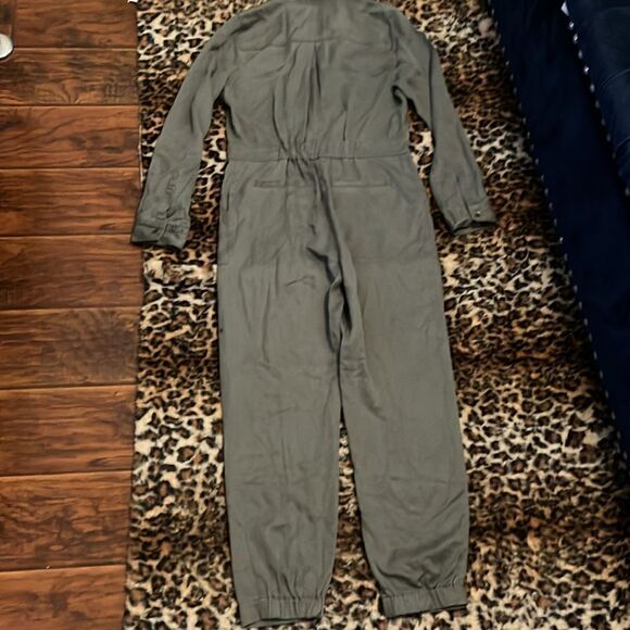 Marine Layer Frida Utility Green Tencel Distressed Jumpsuit Boho Contemporary - Picture 6 of 16